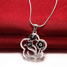 silver necklace men Hollow flower collares collier plastron femme176 ELY