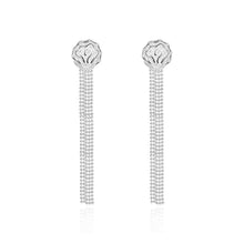 silver plated earrings Rose Beads drop ear cuff jewerly accessories ELY