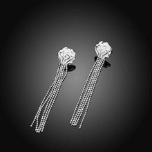 silver plated earrings Rose Beads drop ear cuff jewerly accessories ELY