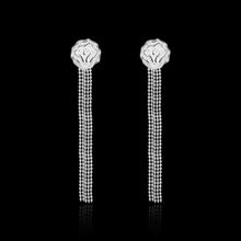 silver plated earrings Rose Beads drop ear cuff jewerly accessories ELY