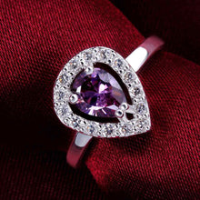 silver plated rings for men hurst purple stone anillos bear collier plastron112 ELY