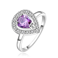 silver plated rings for men hurst purple stone anillos bear collier plastron112 ELY