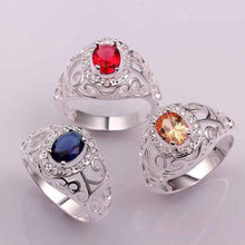 silver rings for men Inlaid stone hollow opal jewerly accessories1 8 ELY