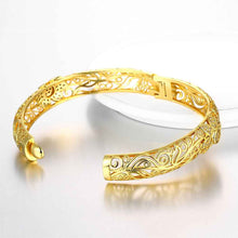 Beautiful 18K Gold Plating Hollow carved pattern Rhinestone men bracelet Jewelry European Style ELY
