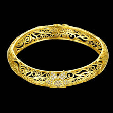 Beautiful 18K Gold Plating Hollow carved pattern Rhinestone men bracelet Jewelry European Style ELY