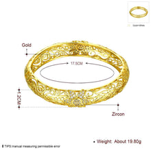 Beautiful 18K Gold Plating Hollow carved pattern Rhinestone men bracelet Jewelry European Style ELY