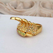 Beautiful 18K Gold Plating engagement ring gold Pteris opal men jewelry227 ELY