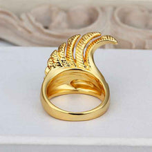 Beautiful 18K Gold Plating engagement ring gold Pteris opal men jewelry227 ELY