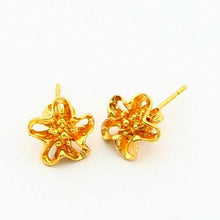 Beautiful 24k gold plated earing flower stud cuff bijoux women YHDE 5 ELY