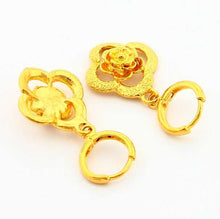 Beautiful 24k gold plated earings clover stud brincos collier plastron YHDE 1 ELY