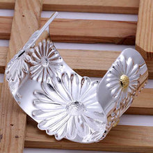 Beautiful silver bangles Big Chrysanthemum Women Wedding Bracelet margarida SMTB 3 ELY