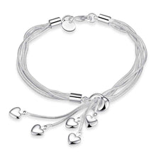 Beautiful silver bracelets & bangles with three rose men bracelet accessories HBH 29 ELY