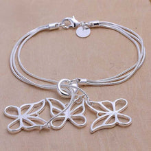 Beautiful silver bracelets & bangles with three rose men bracelet accessories HBH 29 ELY