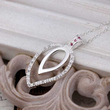 Beautiful silver choker necklace Inlaid Stone Heart gros collier femme accessories173 ELY