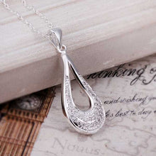 Beautiful silver choker necklace Inlaid Stone Heart gros collier femme accessories173 ELY