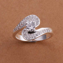 Beautiful silver engagement ring Austria Crystal anillos bear Gift for her 53 ELY