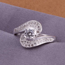 Beautiful silver engagement ring Austria Crystal anillos bear Gift for her 53 ELY