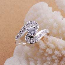 Beautiful silver engagement ring Austria Crystal anillos bear Gift for her 53 ELY