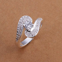 Beautiful silver engagement ring Austria Crystal anillos bear Gift for her 53 ELY