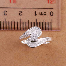 Beautiful silver engagement ring Austria Crystal anillos bear Gift for her 53 ELY