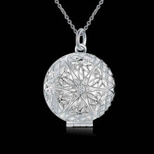 Beautiful silver necklaces &amp; pendants Net Flower Frame collane CP167 ELY