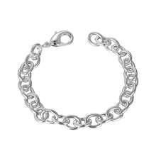 Beautiful silver plated Charms bracelet 1 m flat sideways men bracelet bijoux HBH 9 ELY