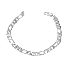 Beautiful silver plated Charms bracelet 1 m flat sideways men bracelet bijoux HBH 9 ELY