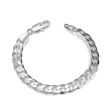 Beautiful silver plated Charms bracelet 1 m flat sideways men bracelet bijoux HBH 9 ELY