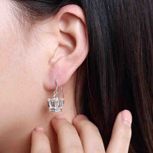 Beautiful silver plated earing Crown With Stone drop cufflinks Costume Jewellery ELY