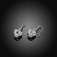 Beautiful silver plated earing Crown With Stone drop cufflinks Costume Jewellery ELY