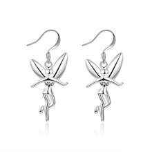 Beautiful silver plated earring Angel drop brinco floating charms ELY