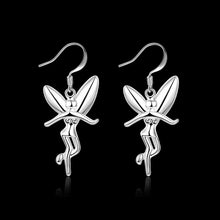 Beautiful silver plated earring Angel drop brinco floating charms ELY