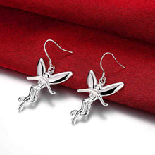 Beautiful silver plated earring Angel drop brinco floating charms ELY