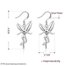 Beautiful silver plated earring Angel drop brinco floating charms ELY