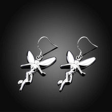Beautiful silver plated earring Angel drop brinco floating charms ELY