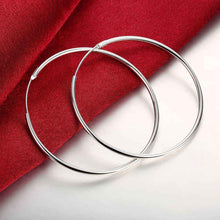 Beautiful silver plated earring Smooth Circle hoop brincos de festa charms ELY
