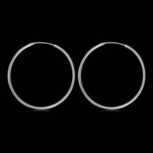 Beautiful silver plated earring Smooth Circle hoop brincos de festa charms ELY