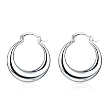 Beautiful silver plated earrings Crescent Moon hoop brincos de festa fine jewelry ELY