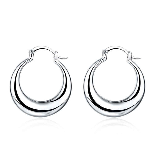 Beautiful silver plated earrings Crescent Moon hoop brincos de festa fine jewelry ELY