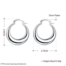 Beautiful silver plated earrings Crescent Moon hoop brincos de festa fine jewelry ELY