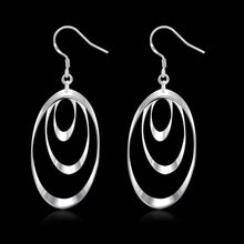 Beautiful silver plated earrings Triple Round Plate drop brincos de festa jewerly accessories ELY