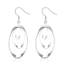 Beautiful silver plated earrings Triple Round Plate drop brincos de festa jewerly accessories ELY