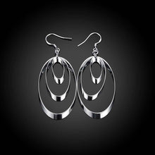 Beautiful silver plated earrings Triple Round Plate drop brincos de festa jewerly accessories ELY