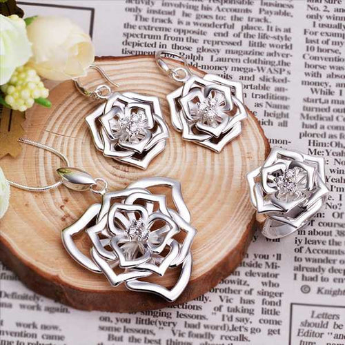 Beautiful silver plated jewelry set Personalized ELY