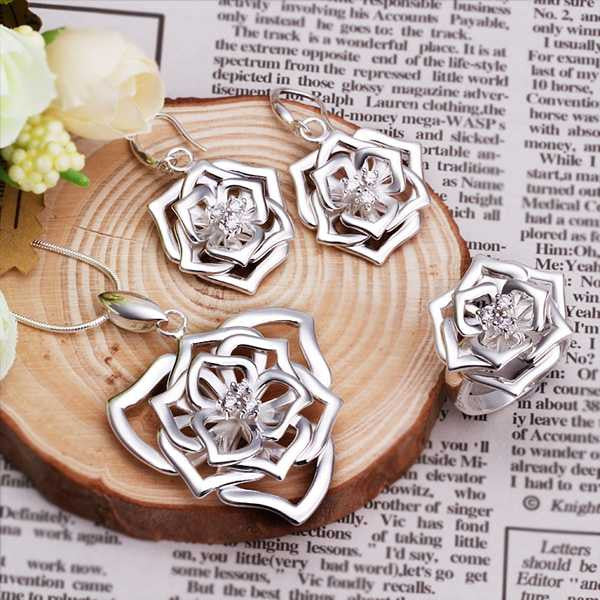 Beautiful silver plated jewelry set Personalized ELY