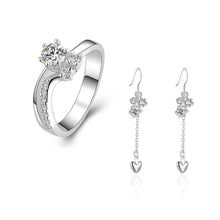 Beautiful silver plated jewelry sets red drop heart R+E Sets love 8 ELY