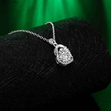 Beautiful silver plated necklaces & pendants Crystal heart big necklace bijoux FSPN 2 ELY