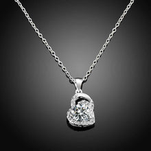 Beautiful silver plated necklaces & pendants Crystal heart big necklace bijoux FSPN 2 ELY