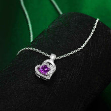 Beautiful silver plated necklaces & pendants Crystal heart big necklace bijoux FSPN 2 ELY