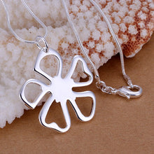 Beautiful silver plated pendant Flower vintage necklace prices in euros ELY